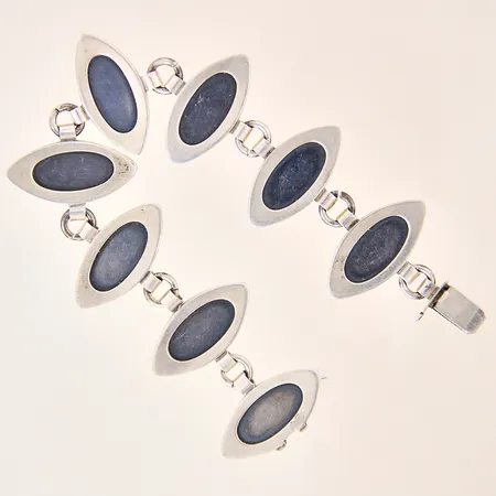 Armband med dekor, längd 20cm, bredd 30mm, repig, silver 830/1000 Vikt: 45,4 g