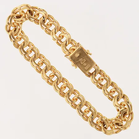 Armband Bismarck, längd 20cm, bredd 10mm, 18K.  Vikt: 39,7 g