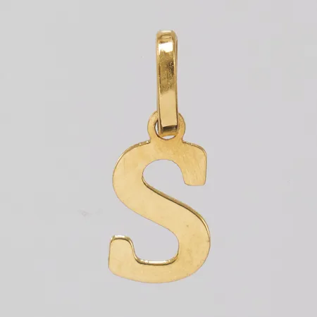 Hänge, bokstav S, längd:12mm, bredd:5mm, 18K Vikt: 0,1 g