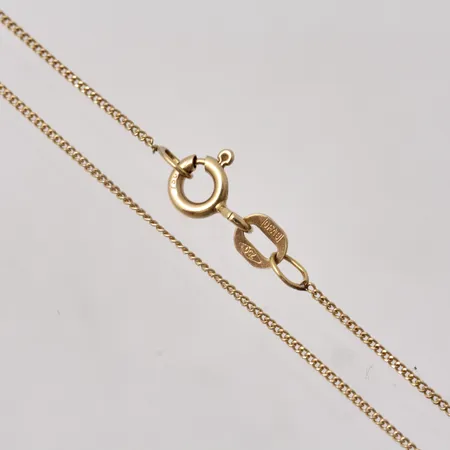 Kedja i 18K guld, 43,5cm, Pansar, bredd 0,85mm, tillverkad av Guldfynd, vikt 1,37g.