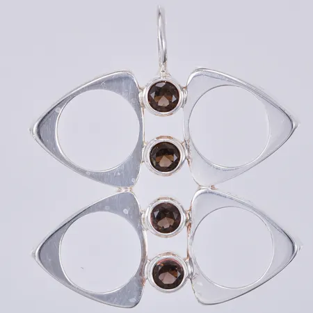 Hänge med bruna stenar, Salovaara, Finland, längd: ca 4cm, bredd: ca 37mm, 925/1000, silver Vikt: 8,1 g