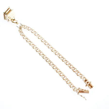 Armband, bismarck m 1 berlock, 19cm, bredd ca 4mm, 18k Vikt: 8,8 g