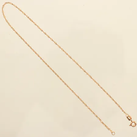 Vristlänk Singapore, längd 30cm, bredd 1,4mm, 18K  Vikt: 1,2 g