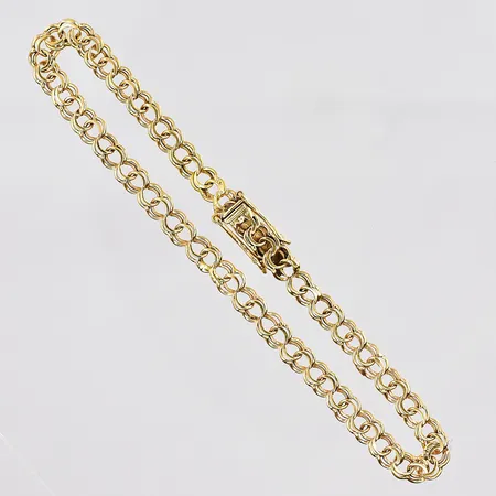 Armband Bismarck, 18cm, bredd 4mm, sliten länk, 18K Vikt: 4,4 g