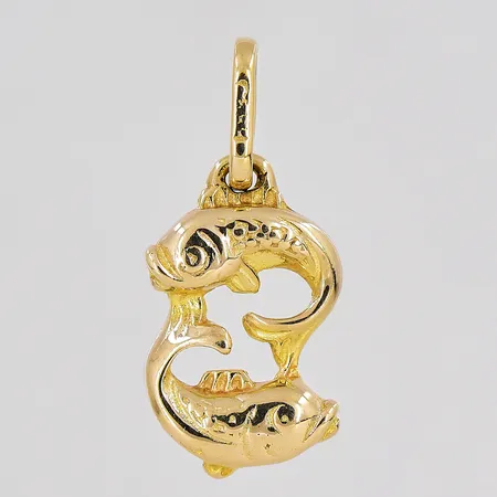 Hänge fiskarna, 10,6x23,6mm inklusive ögla, 14K Vikt: 1,9 g