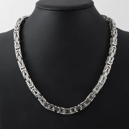Collier Kejsarlänk, längd ca 55 cm, bredd 8.1 mm, silver 925/1000. Vikt: 200 g