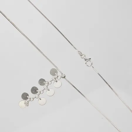 Collier, längd: 42,3cm, bredd: 1mm, hängets längd: ca52mm, GHA, silver 925/1000 Vikt: 8,6 g
