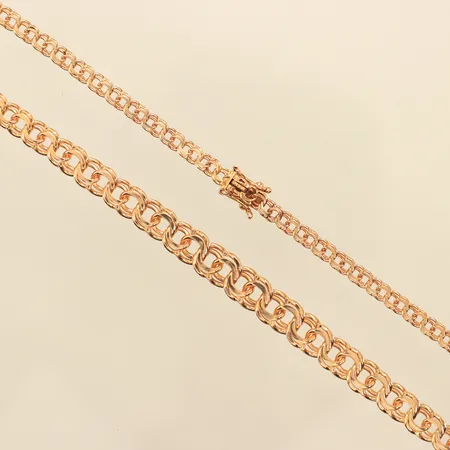 Collier, doserad Bismarck, längd 44cm, bredd 4,1-8,4mm, Ge-Kå-Smyckek G Kaplan, år 1970, 18K  Vikt: 25,9 g