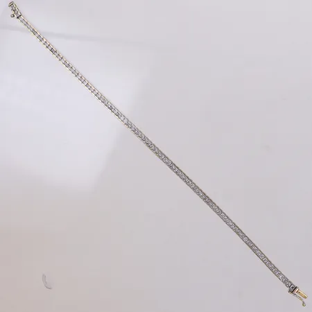 Armband med vita stenar, 18cm, bredd: 2,9mm, smärre brottskador på länken, vitguld, 18K Vikt: 9,5 g