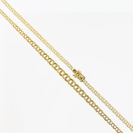 Collier doserat Bismarck, 43cm, bredd 2,8-4,5mm, 18K. Vikt: 7,6 g