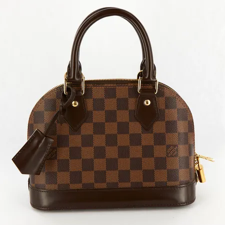 Väska, Louis Vuitton Alma BB, Damier Ebene Canvas, mått ca 24x17x11cm, datumkod,: CT4198, Vecka 49 år2018, avtagbar axelrem, lås med nycklar, dustbag, kvitto Louis Vuitton Stockholm Birger Jarlsgatan, Januari 2019, minimala bruksspår, 