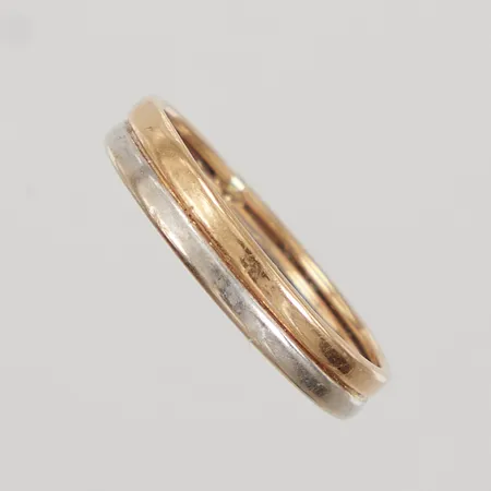 Ring, stl 20, bredd 4mm, vitguld/gulguld, 18K,  Vikt: 1,4 g