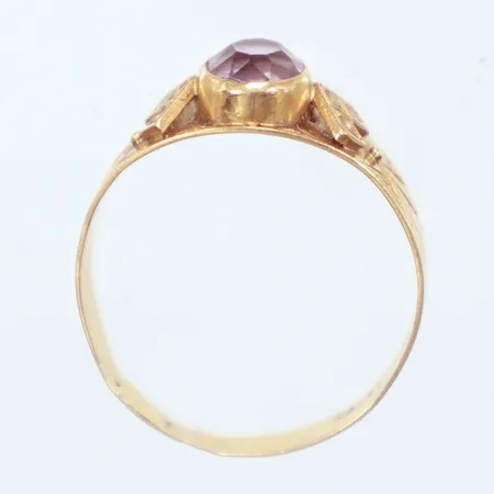 Ring, lila sten, Ø18mm, bredd 0,4mm Vikt: 2 g