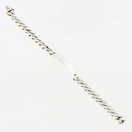 Armband med platta, 21cm, bredd 9mm, hack/defekter, silver 925/1000. Vikt: 58,4 g