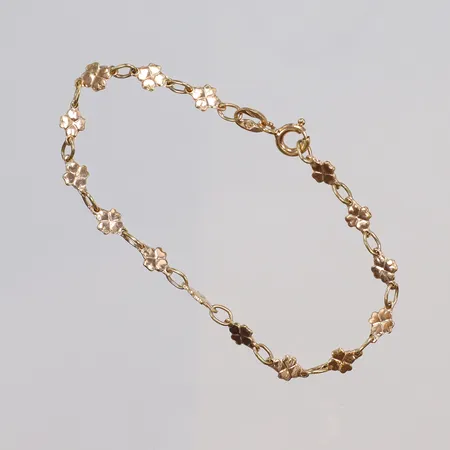 Armband med fyrklövrar 14cm bredd 4mm, 18K Vikt: 2,6 g
