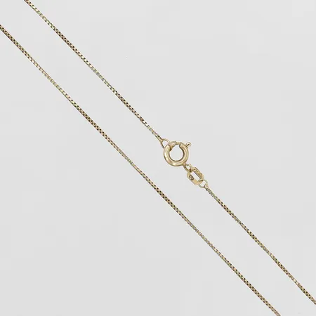 Kedja venezia, längd 42cm, bredd 0,5mm, slitage, ojämnheter, 18K guld. Vikt: 1,7 g