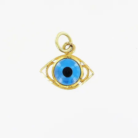 Hänge, öga i konstmassa, 17x16mm, 18K. Vikt: 1,7 g