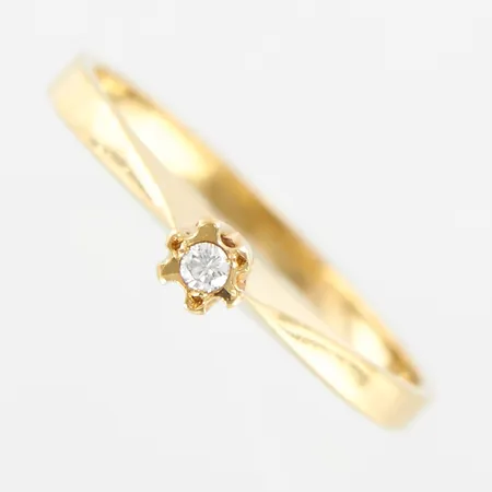 Ring med Diamant 0,02ct, 15¾, bredd: 1,7mm, 18K,  Vikt: 1,3 g