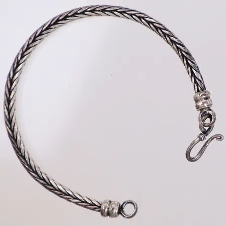 Armband, rävsvans, 18,5cm, bredd: 3,9mm, ostämplat silver Vikt: 17,1 g