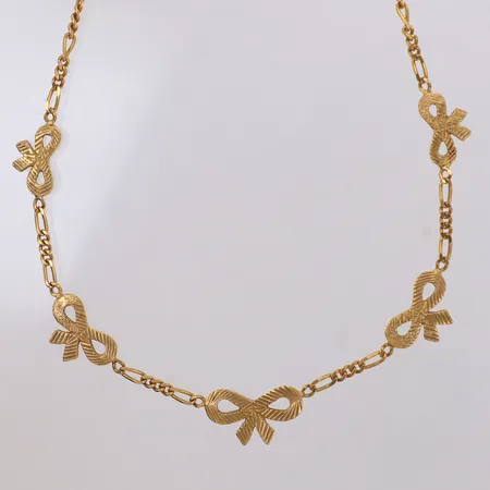 Collier med rosetter, längd 42cm, bredd 2,7-12mm, 18K  Vikt: 21,6 g
