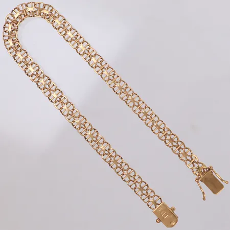 Armband, x-länk med stav, 21cm, bredd: 5,9mm, 18K Vikt: 7,2 g