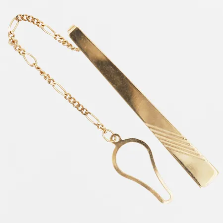 Slipsklämma, längd ca 53mm, 18K guld  Vikt: 5 g