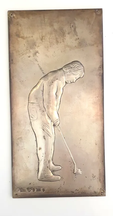 Placketpris golf , år 1991, silver, 925/1000 Vikt: 277 g
