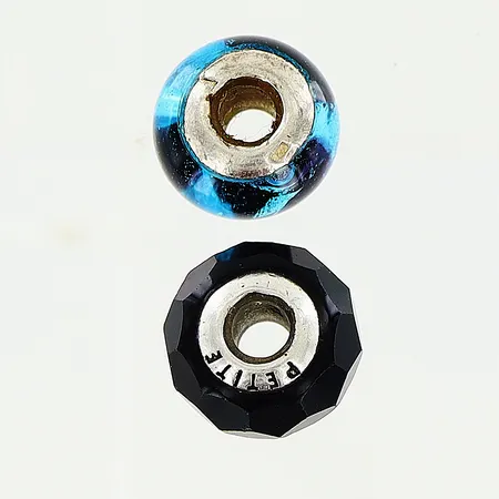 Glasberlock 2st 11mm, (för ormlänk Ø ca 3mm), Petite, silver 925/1000 Vikt: 4,4 g