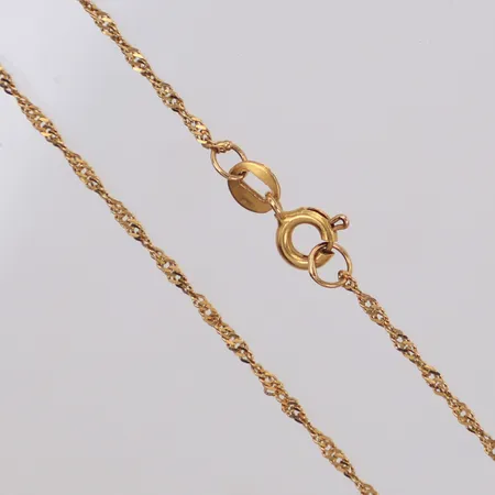 Kedja Singapore, längd 41cm, bredd 1,4mm, 18K  Vikt: 2 g