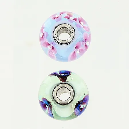 Glasberlock 2 st Ø15mm, (för ormlänk Ø ca 3mm), LAA, silver 925/1000. Vikt: 5,5 g