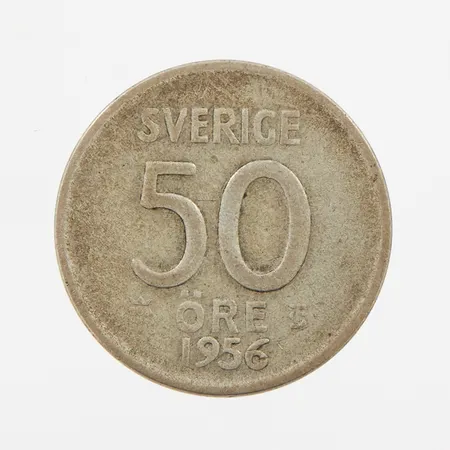 1 mynt, 50 Öre, 1956, 400/1000 Silver Vikt: 4,8 g