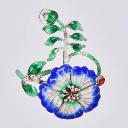 Hänge, Blomma, längd: ca 4,5cm, bredd: ca 17-37mm, 830/1000, silver Vikt: 5,8 g