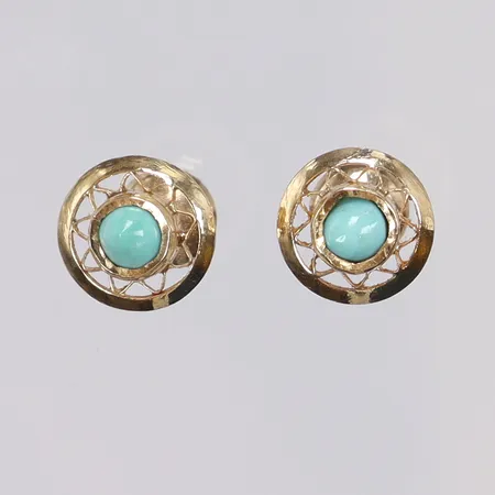 Ett par Örhängen med tukosa stenar, Ø9mm längd 17mm, 18K Vikt: 2,3 g