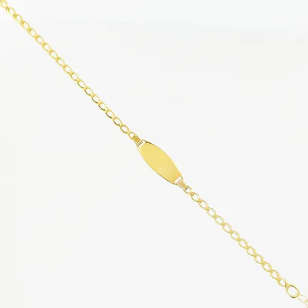 Barnarmband med platta, justerbar storlek 14/16cm, bredd 2-6mm, 18K.  Vikt: 2,2 g