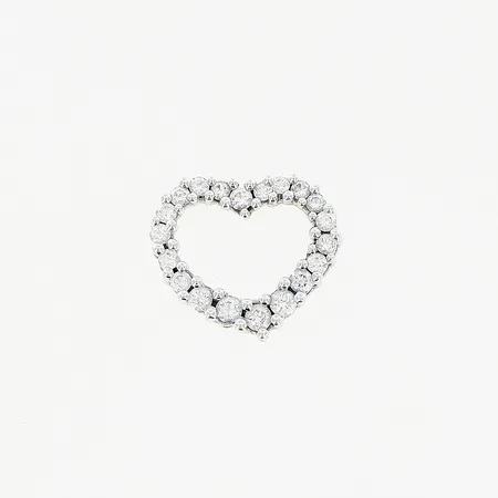 Hänge, diamanter 20 x ca 0,02-0,03ct, 14x16mm, vitguld, 18K. Vikt: 2 g