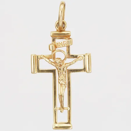 Hänge, krucifix, höjd 43mm, bredd 20mm, 18K guld Vikt: 3,6 g