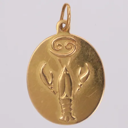 Hänge, stjärntecken Kräftan, 22x14mm, 18K Vikt: 1,8 g