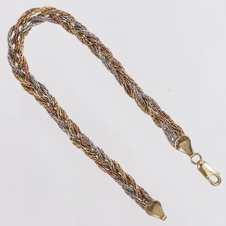 Armband, trefärgad, 18K, längd 19,5cm, bredd 5,5mm, 18K Vikt: 7,9 g