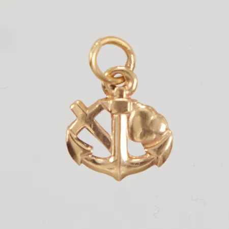 Hänge, tro/hopp/kärlek, längd inklusive ögla 13,5mm, bredd 9,5mm, otydliga stämplar, 18K, Vikt: 0,6 g