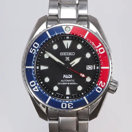 Herrur, Seiko Prospex Padi Special Edition Ø44mm, ref nr. 6R35-00R0, snr. 000383, automatisk, safirglas, datum, stållänk, visst slitage, dykring med lite slitage, cert -22, manual, tag, box