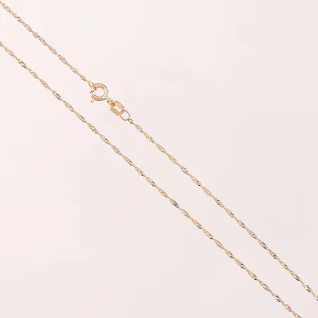 Kedja Singapore, 37cm, bredd:1mm, 18K 1,1g.