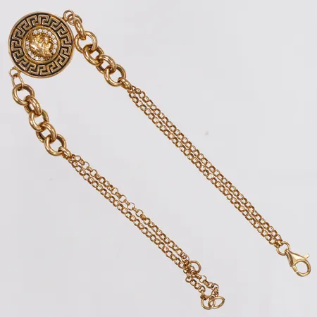 Armband, vita stenar, emaljdetaljer, längd 19/21cm, bredd 3-17,5mm, OBS ej märkesdesign, defekt på emaljdetalj, 18K Vikt: 9,9 g