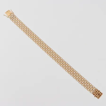 Armband X-länk, guldsmed Fors Haldor Vidar Stockholm, längd ca 19.5 cm, bredd 11 mm, 18k. Vikt: 19,2 g