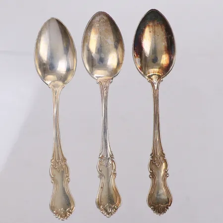 3 mockaskedar, längd ca 11cm, modell Olga, Hallbergs, buckla, 830/1000 silver Vikt: 43,3 g