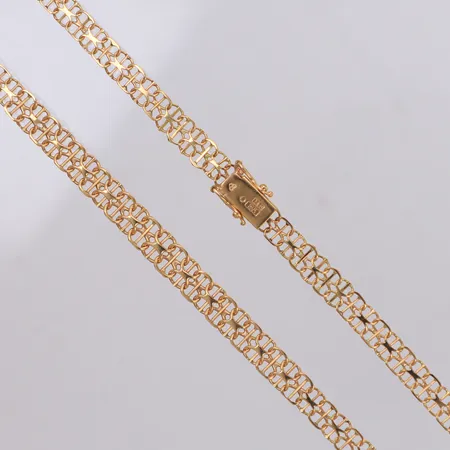 Collier, doserad x-länk med stav, 44cm, bredd: 6-6,6mm, 18K Vikt: 12,7 g