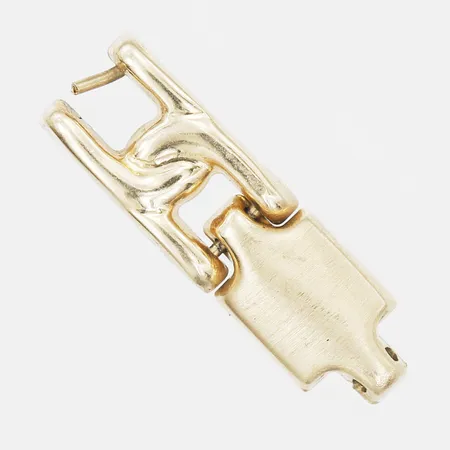 Länkbit, längd 20mm, bredd 6mm, skadad, 14K guld Vikt: 0,6 g