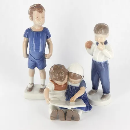 Tre figuriner, Bing & Gröndahl, Barn, nr: 1567, 2403 och 1617,  Skickas med paket.