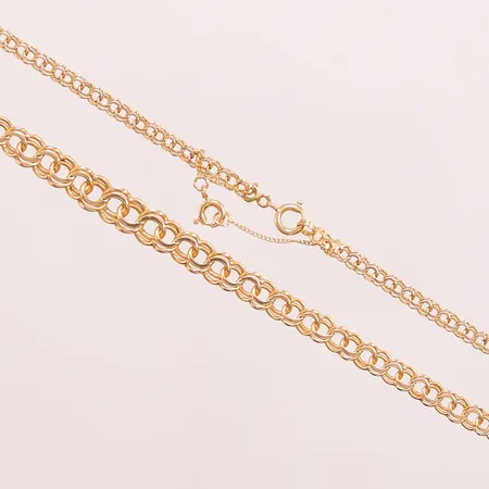 Collier, 46cm, bredd:3-6mm, säkerhetskedja, 18K 14,5g.