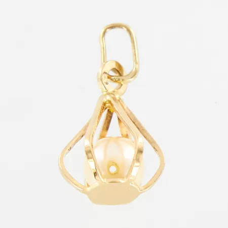 Hänge med pärla, ca 17mm, 18K Vikt: 1 g