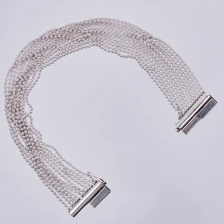Armband 12-radigt, längd: ca 20cm, bredd: ca 21mm, GFAB, 925/1000, silver Vikt: 18,6 g